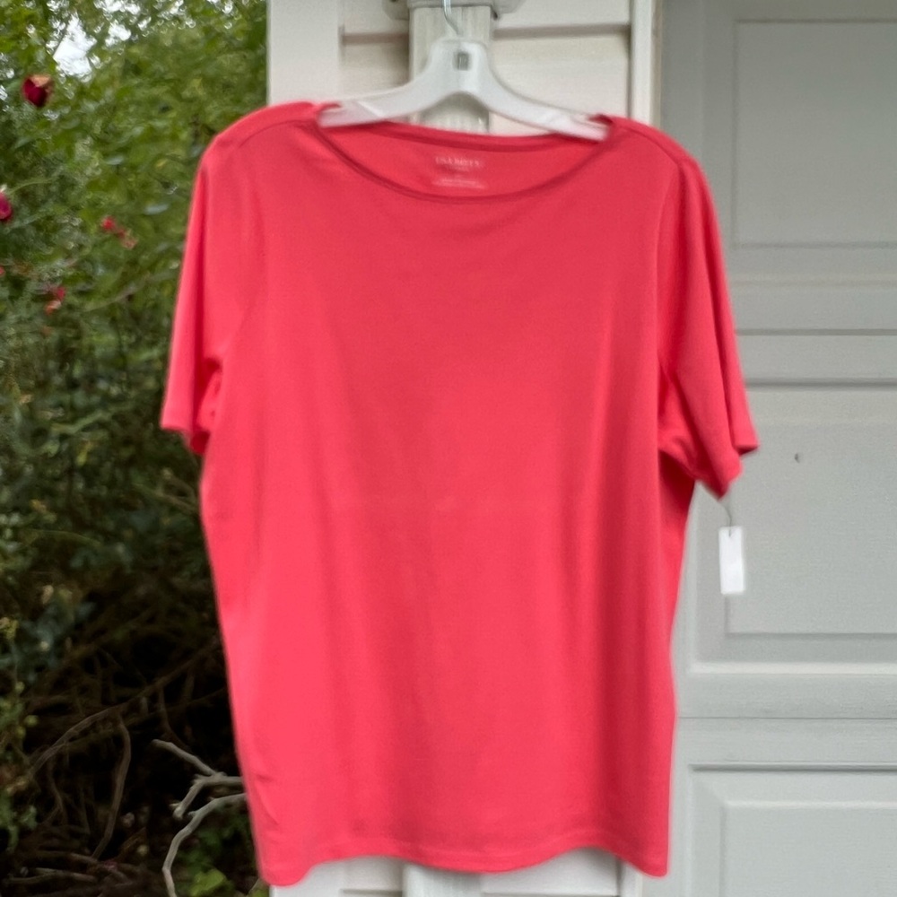 NWT Talbots Pretty Orange Cotton Short Sleeve T-shirt